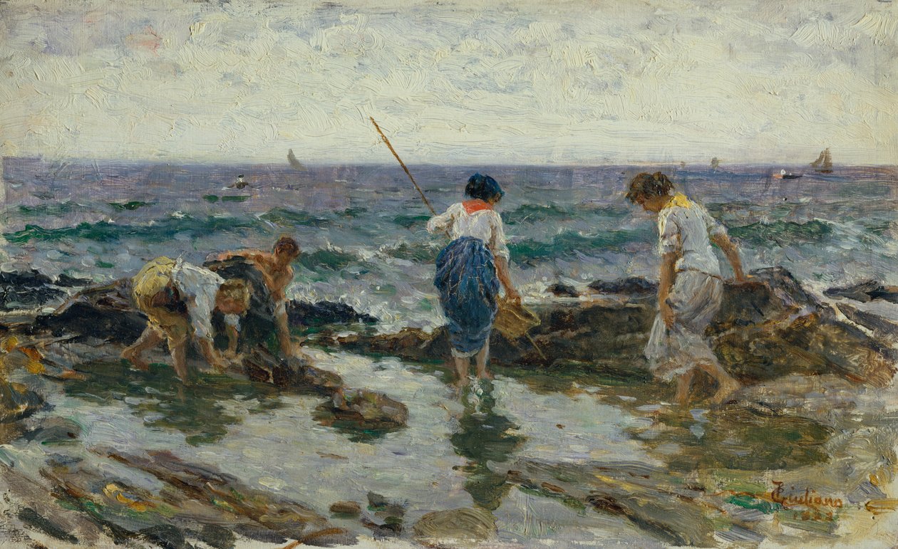 Seeking seafood (oil on canvas) alkotó: Bartolomeo Giuliano