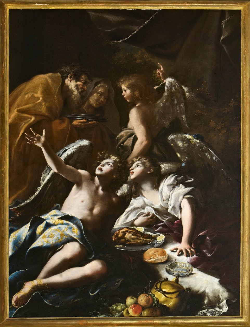 Abraham Lives the Three Angels, 1694 körül (olaj, vászon) alkotó: Bartolomeo Guidobono