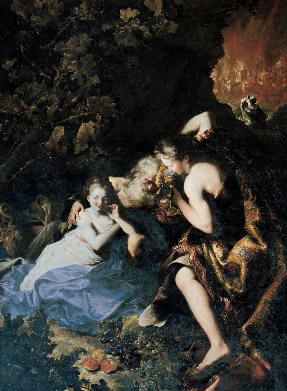 Lót és lányai, 1695-1696 alkotó: Bartolomeo Guidobono