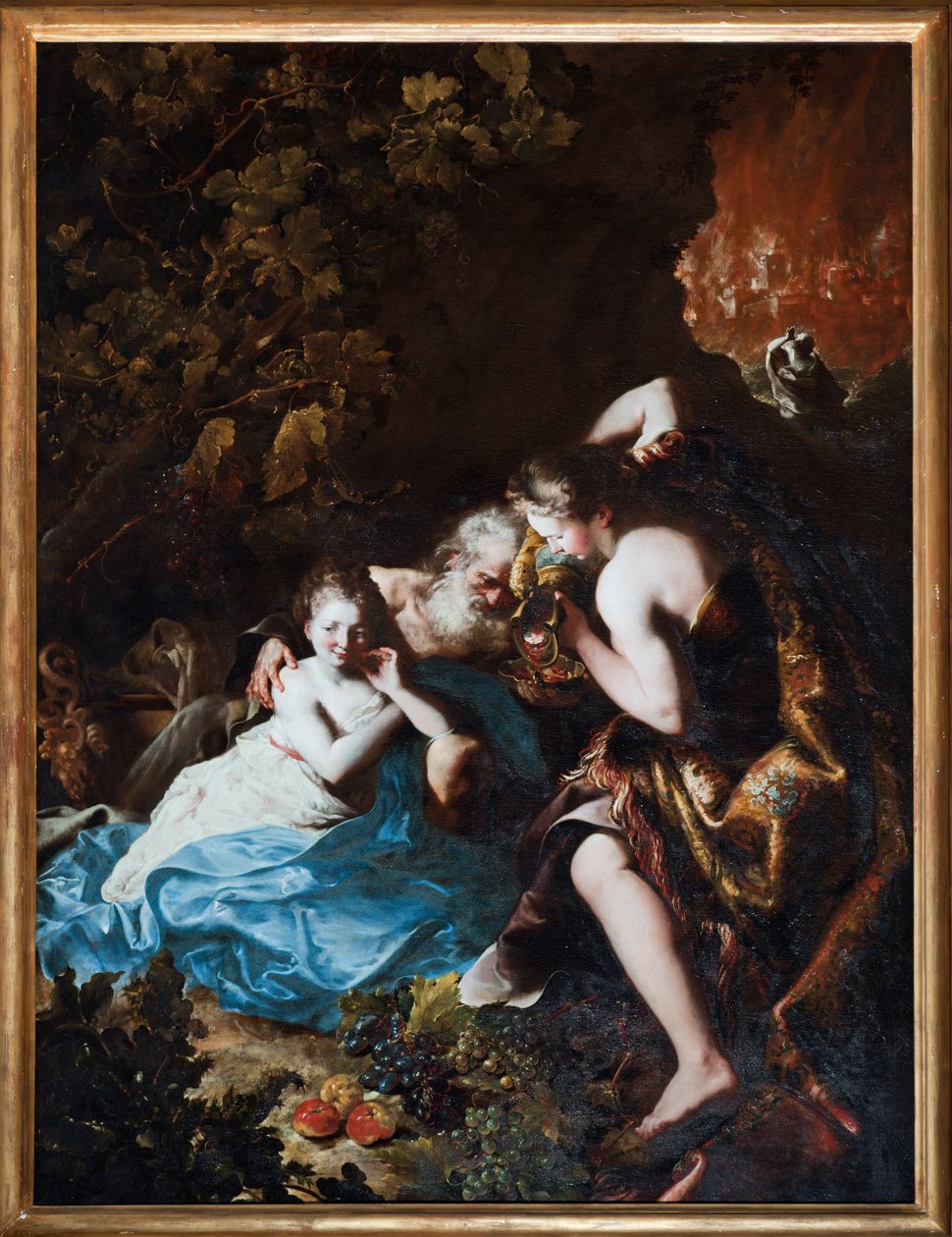 Loth et ses filles (Lot és lányai) Bartolomeo Guidobono (1654-1709) festménye 1694-1696 Musei di Strada Nuova Genes alkotó: Bartolomeo Guidobono