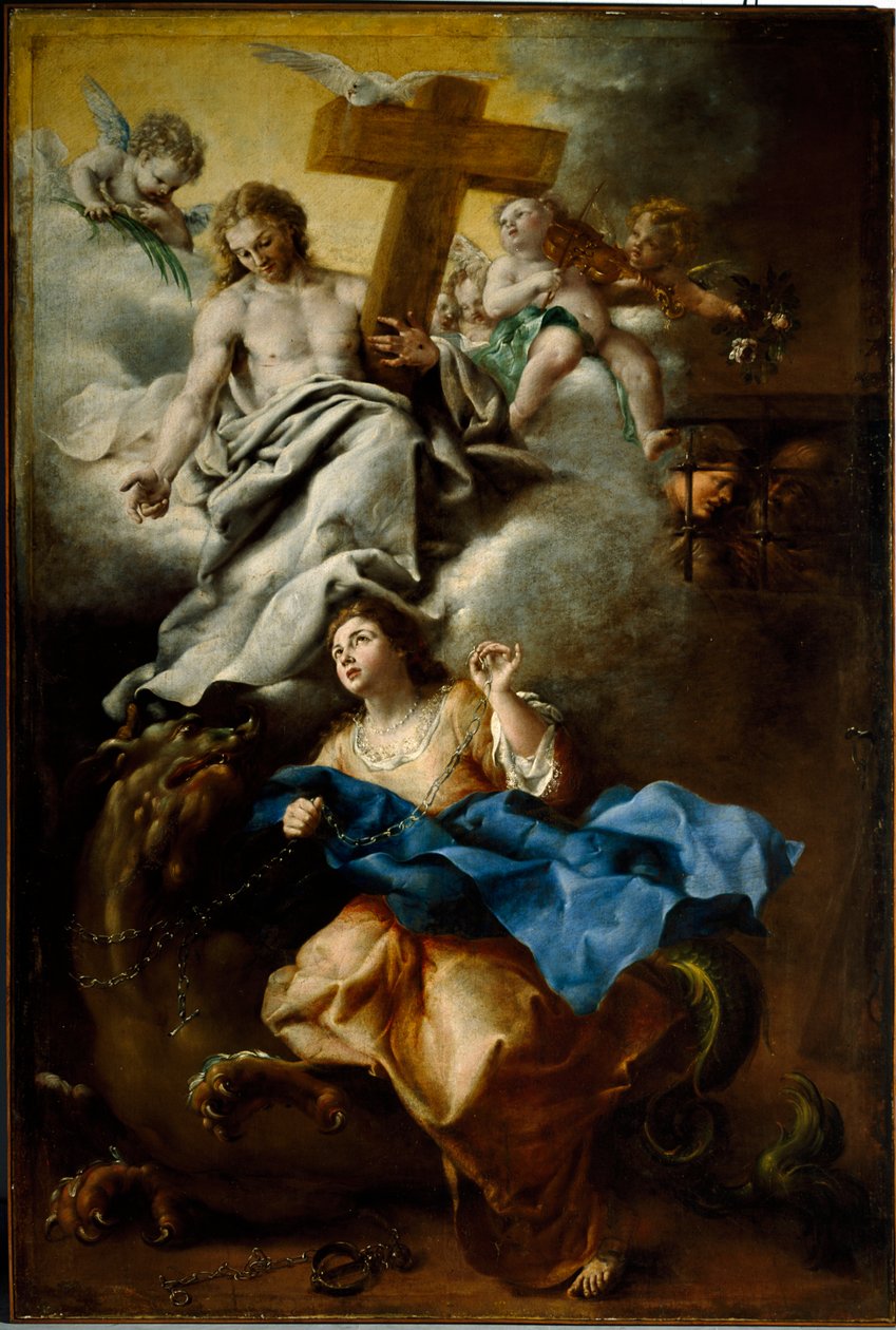 Cortonai Szent Margarita extázisa (Margherita da Cortona), Bartolomeo Guidobono ferences festménye (1654-1709) Genes, Musei di Strada Nuova (ex Palazzo Bianco) alkotó: Bartolomeo Guidobono