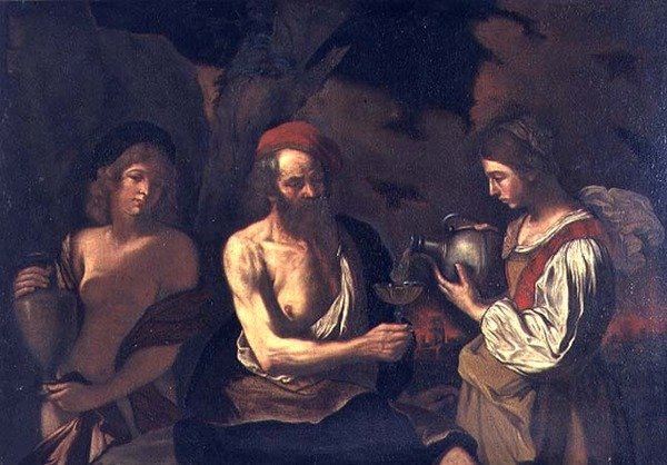 Lót és lányai alkotó: Bartolomeo Manfredi