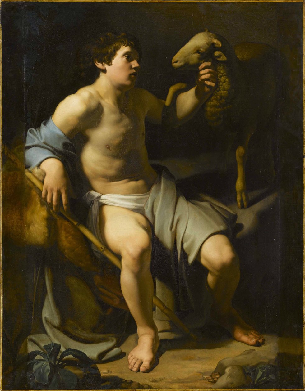 Keresztelő Szent János juhot tart. alkotó: Bartolomeo Manfredi