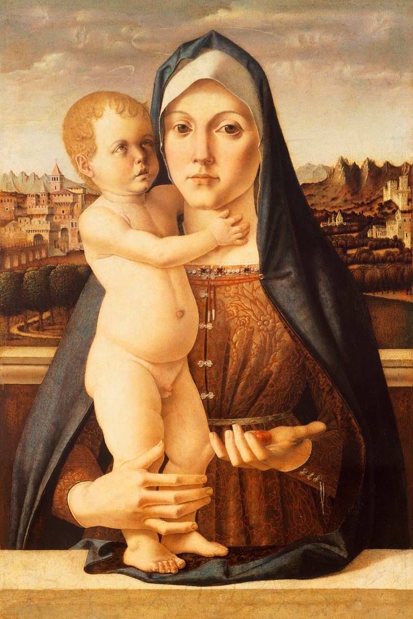 Madonna és gyermek, Bartolomeo Montagna (kb. 1450-1523), 60x42 cm alkotó: Bartolomeo Montagna