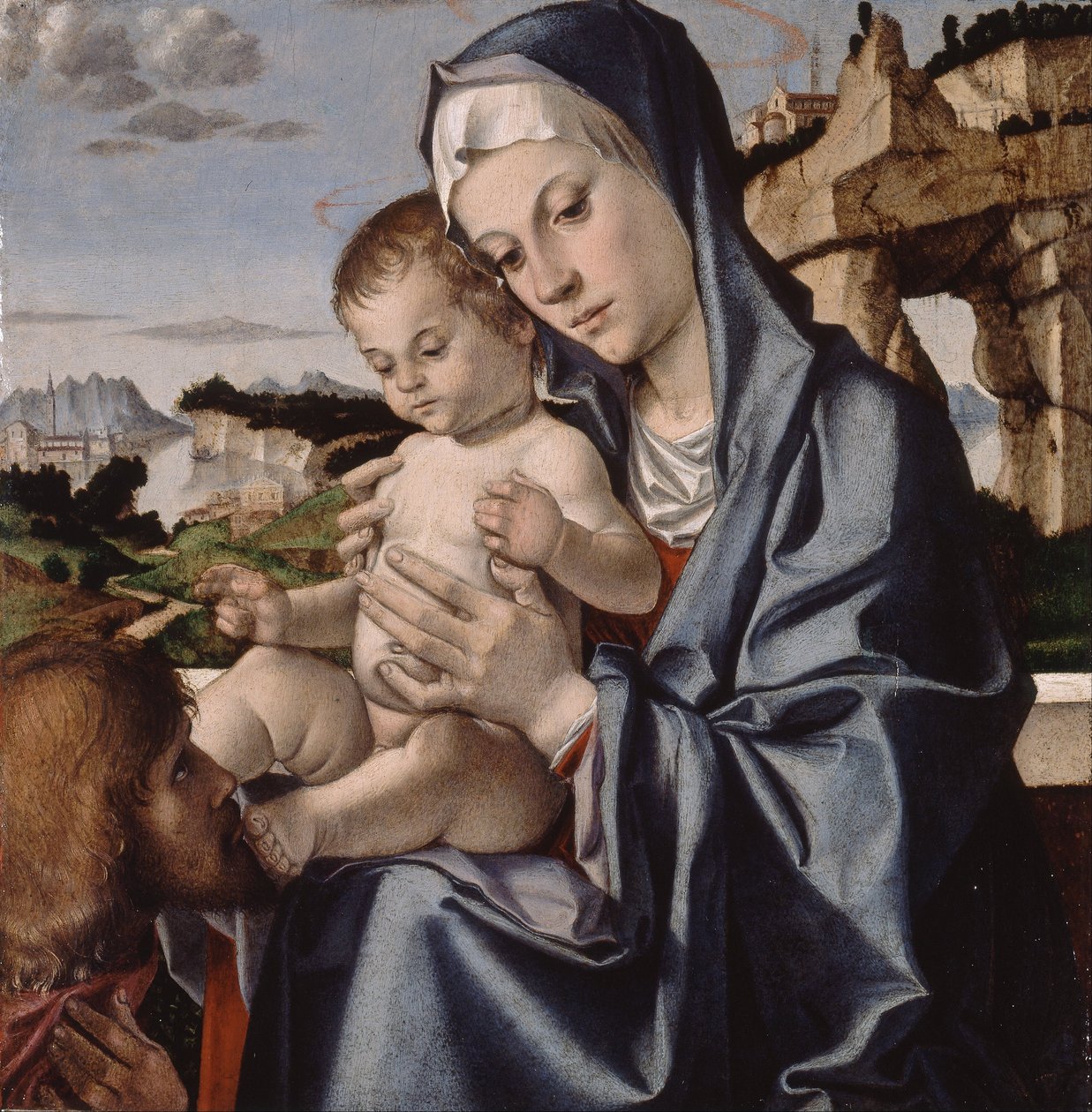 Szűz és gyermek szenttel alkotó: Bartolomeo Montagna