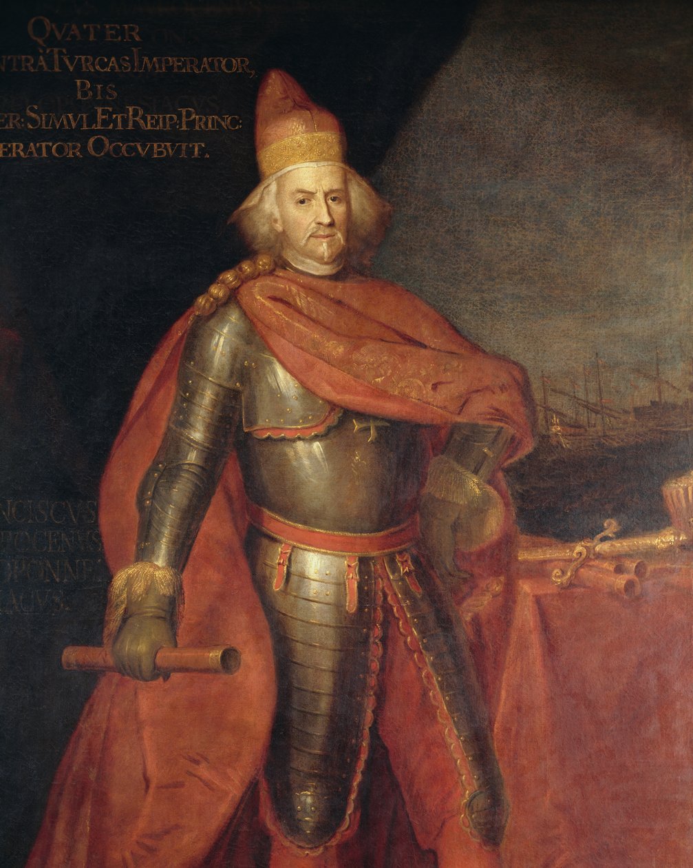 Francesco Morosini dózse (1619-1694), a Peloponnesiacus néven ismert portréja, Bartolomeo Nazzari (1699-1758) festménye, Részlet alkotó: Bartolomeo Nazzari