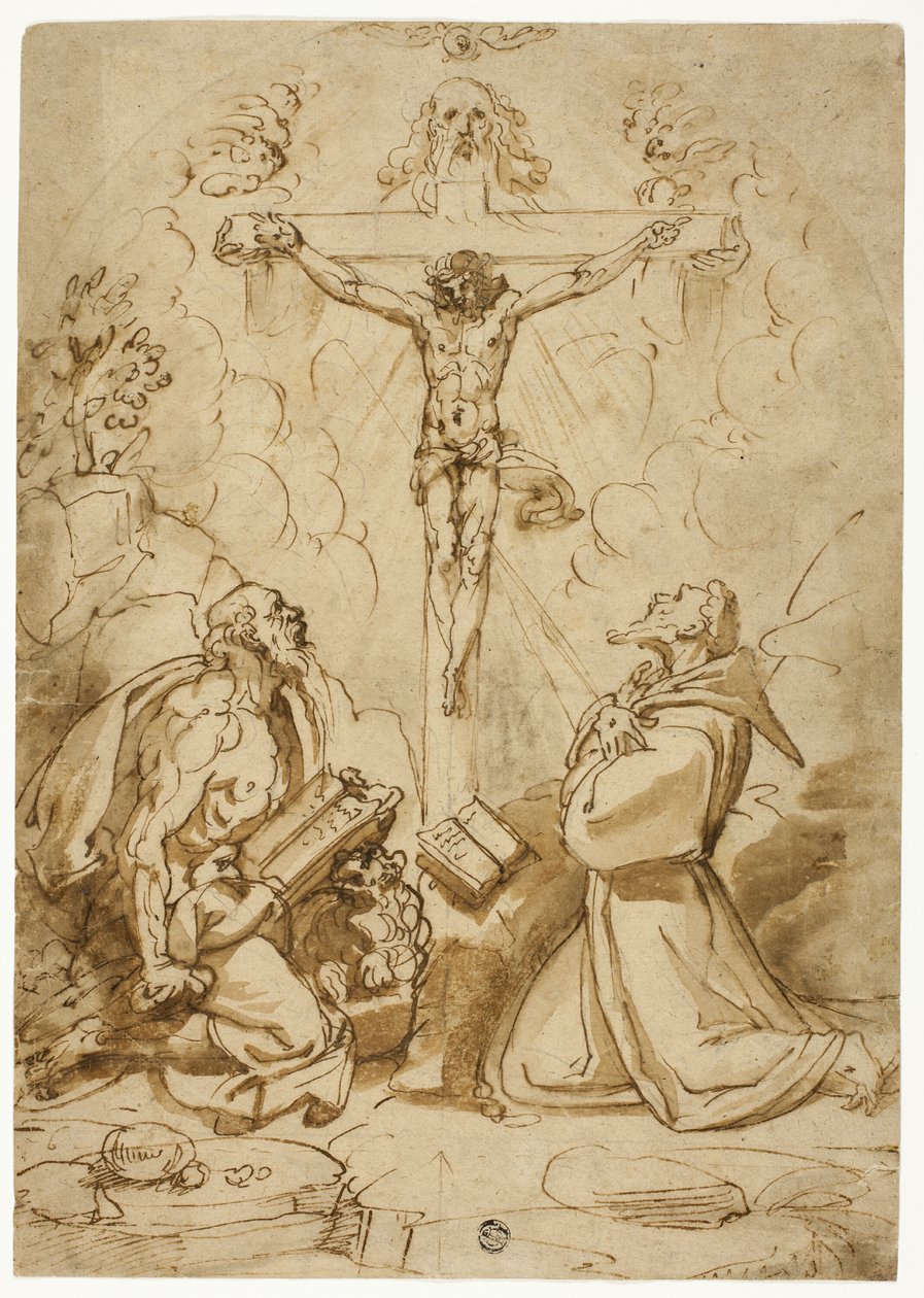 Szent Jeromos és Assisi Ferenc a Szentháromság imádói alkotó: Bartolomeo Passarotti