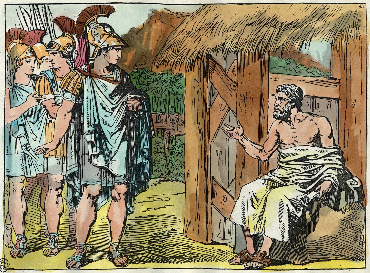 Nagy Sándor és Diogenész a cinikus (Kr. e. 413 - 327) alkotó: Bartolomeo Pinelli