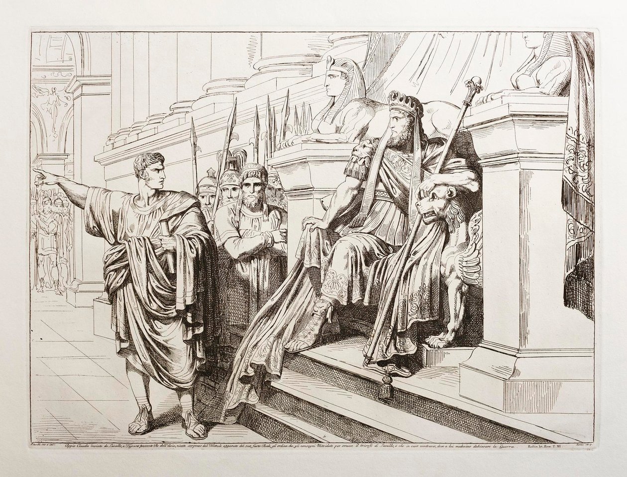 Appius Claudius megjelenése Tigranes, Örményország királya előtt alkotó: Bartolomeo Pinelli