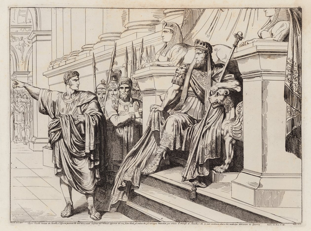 Appius Claudius, akit Lucullus küldött Nagy Tigranes udvarába (metszet) alkotó: Bartolomeo Pinelli