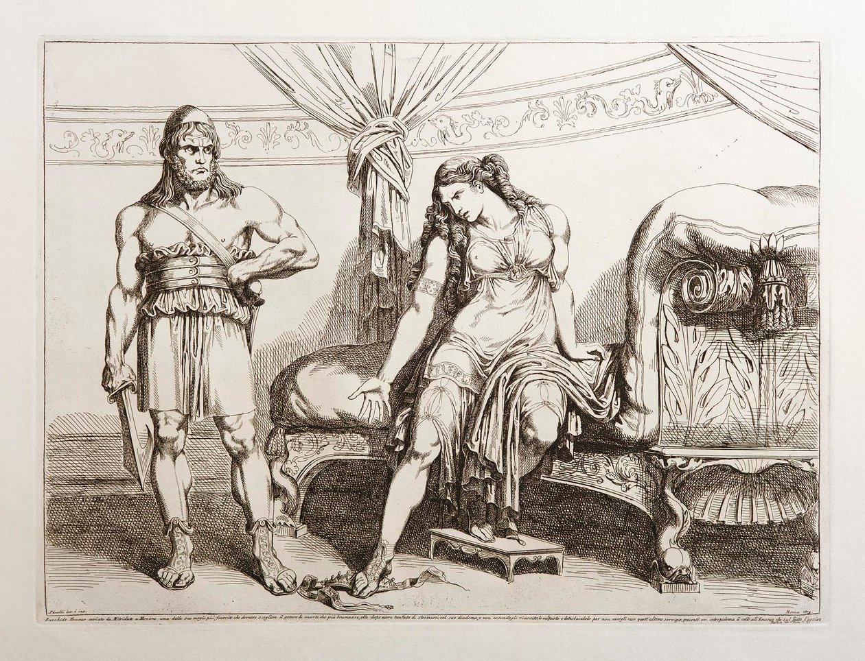 Mithridatész Bacchust küldi Moniméhez alkotó: Bartolomeo Pinelli