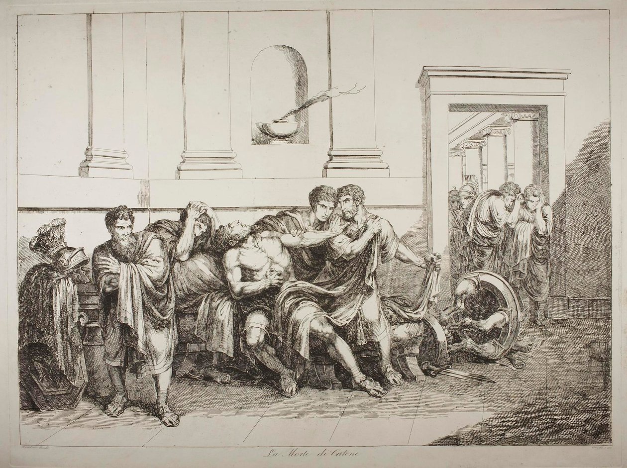 Ifjabb Cato halála alkotó: Bartolomeo Pinelli