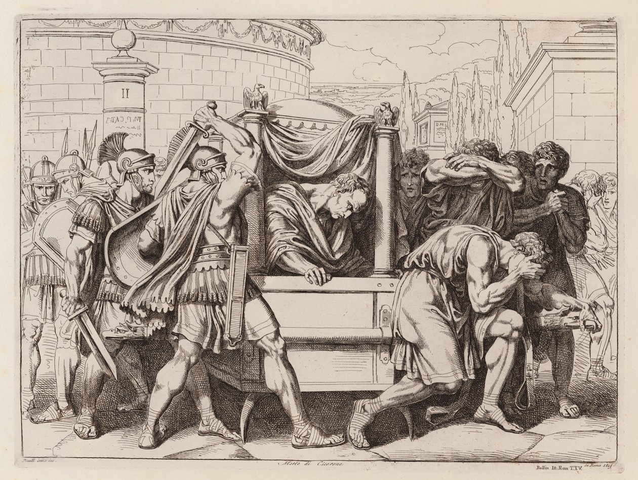 Cicero halála, Kr. e. 43 (metszet) alkotó: Bartolomeo Pinelli
