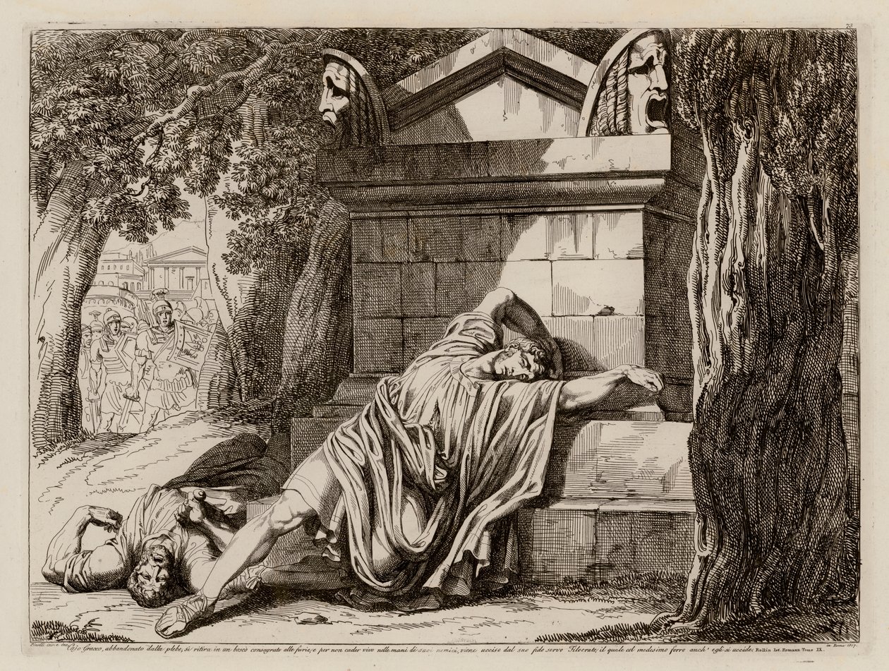 Gaius Gracchus halála alkotó: Bartolomeo Pinelli