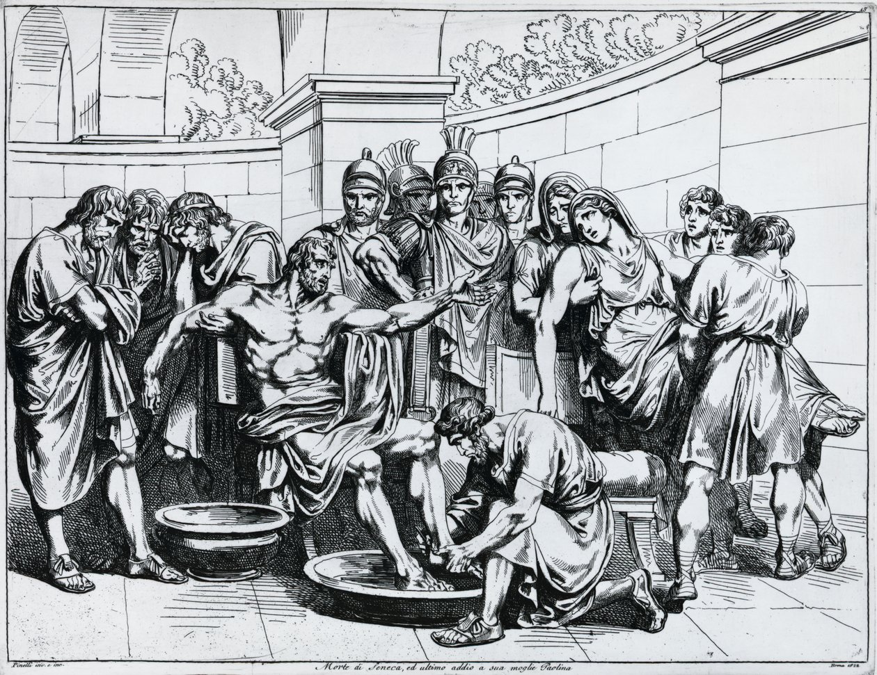 Seneca halála, Bartolomeo Pinelli (1781-1835) metszete, az Istoria dell
