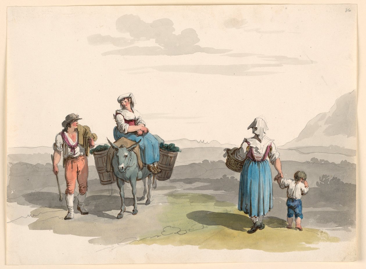 Rajz, Úton Tivoliba, 1807-08 alkotó: Bartolomeo Pinelli