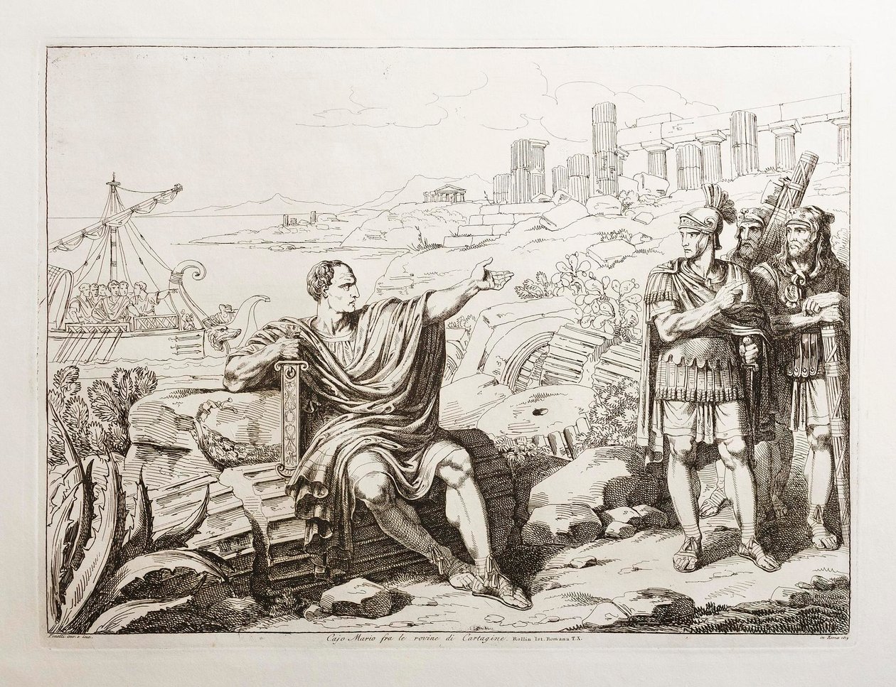 Gaius Marius Karthágó romjai között alkotó: Bartolomeo Pinelli