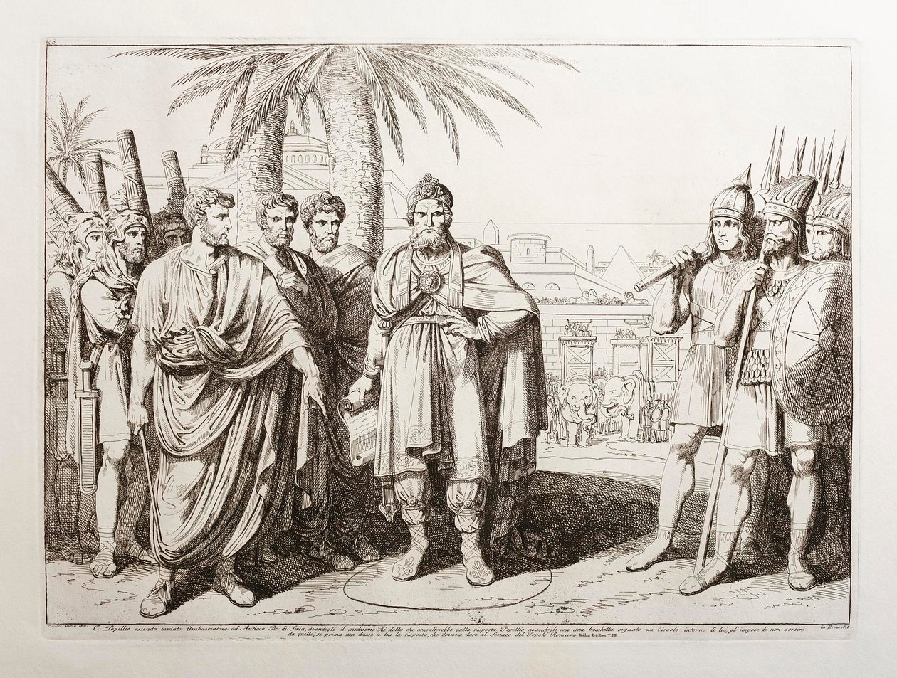 Gaius Popilliust követként küldik IV. Antiokhosz szíriai király elé alkotó: Bartolomeo Pinelli