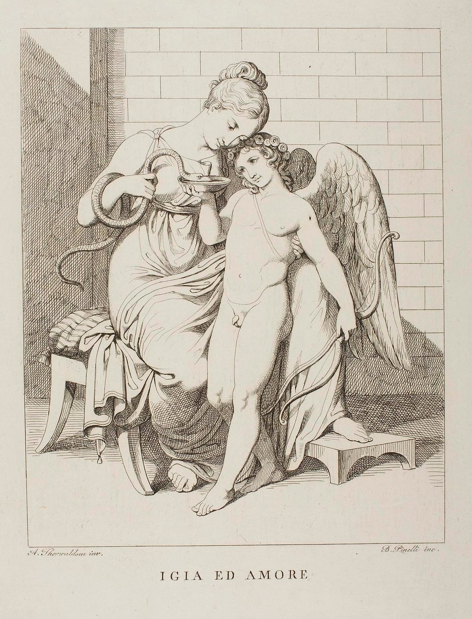 Hygieia és Ámor alkotó: Bartolomeo Pinelli