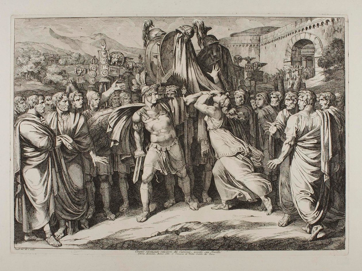 Marcus Horatius megöli a húgát alkotó: Bartolomeo Pinelli