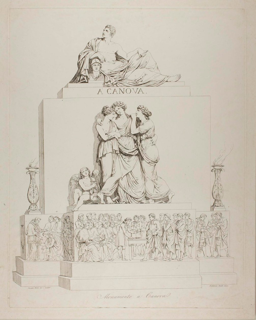 Antonio Canova emlékműve alkotó: Bartolomeo Pinelli