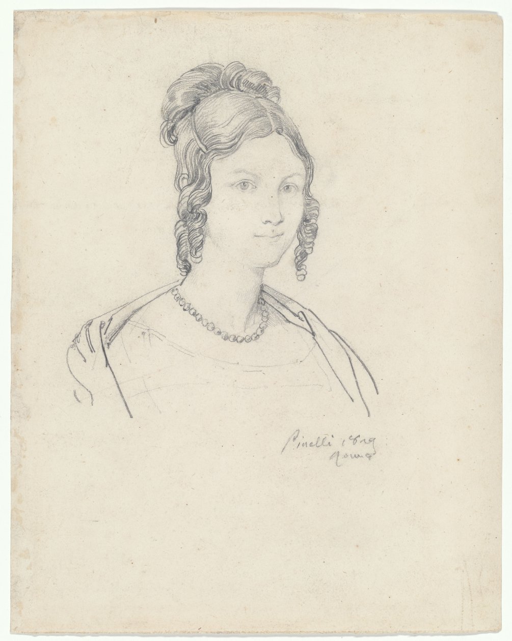 Fiatal nő portréja, feltehetően Barbara Massimo hercegnő alkotó: Bartolomeo Pinelli