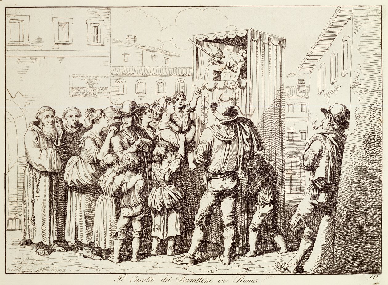 Bábfülke Rómában alkotó: Bartolomeo Pinelli
