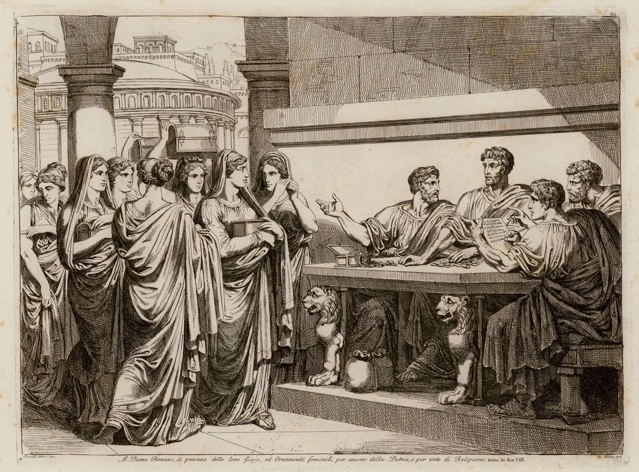 A római nők áldozata (metszet) alkotó: Bartolomeo Pinelli