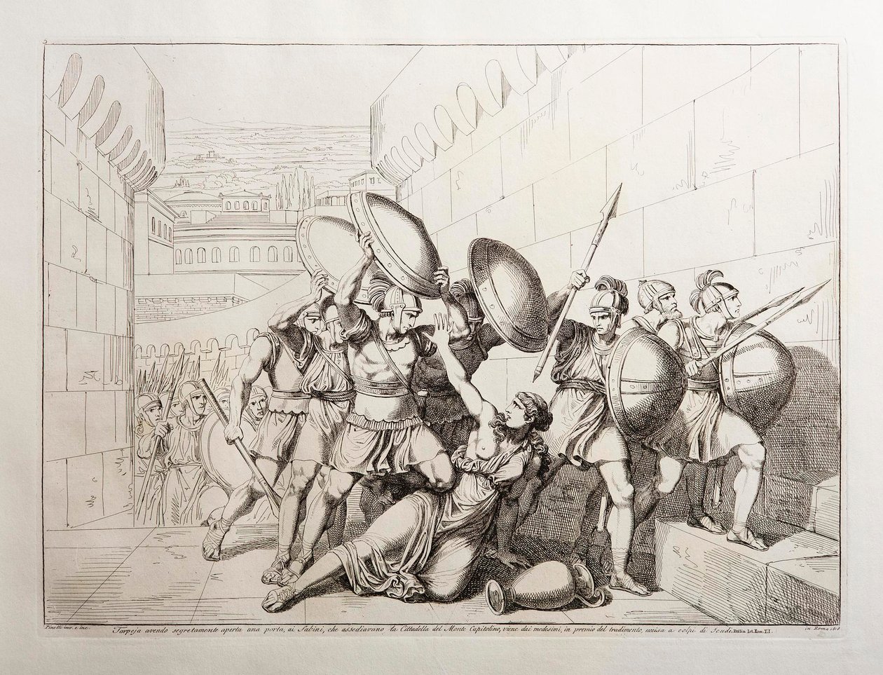 Tarpeia kinyitja a város kapuit alkotó: Bartolomeo Pinelli
