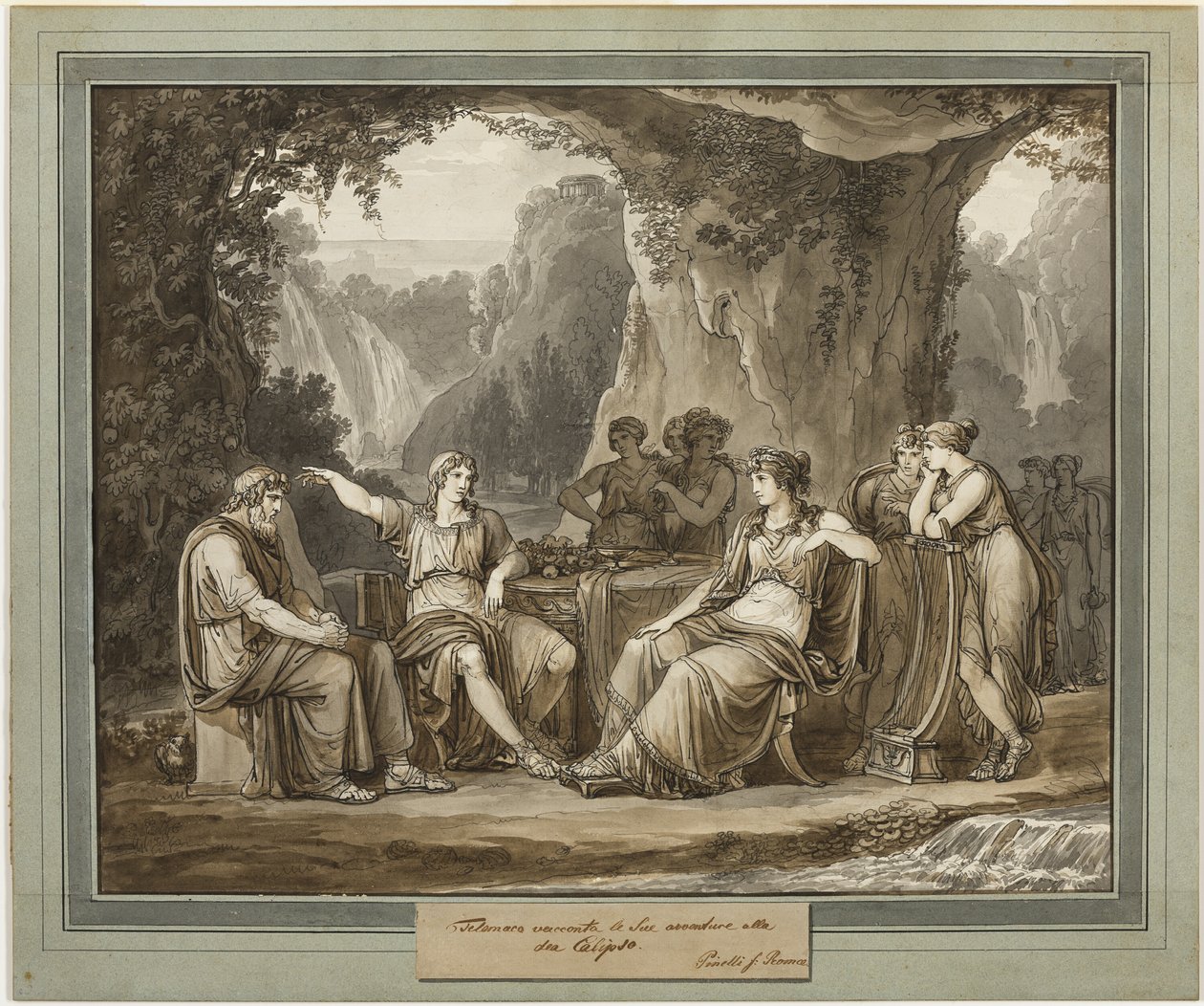 Telemachus kalandjait Calypso istennővel meséli el Telemachus kalandjai 1. könyvéből alkotó: Bartolomeo Pinelli