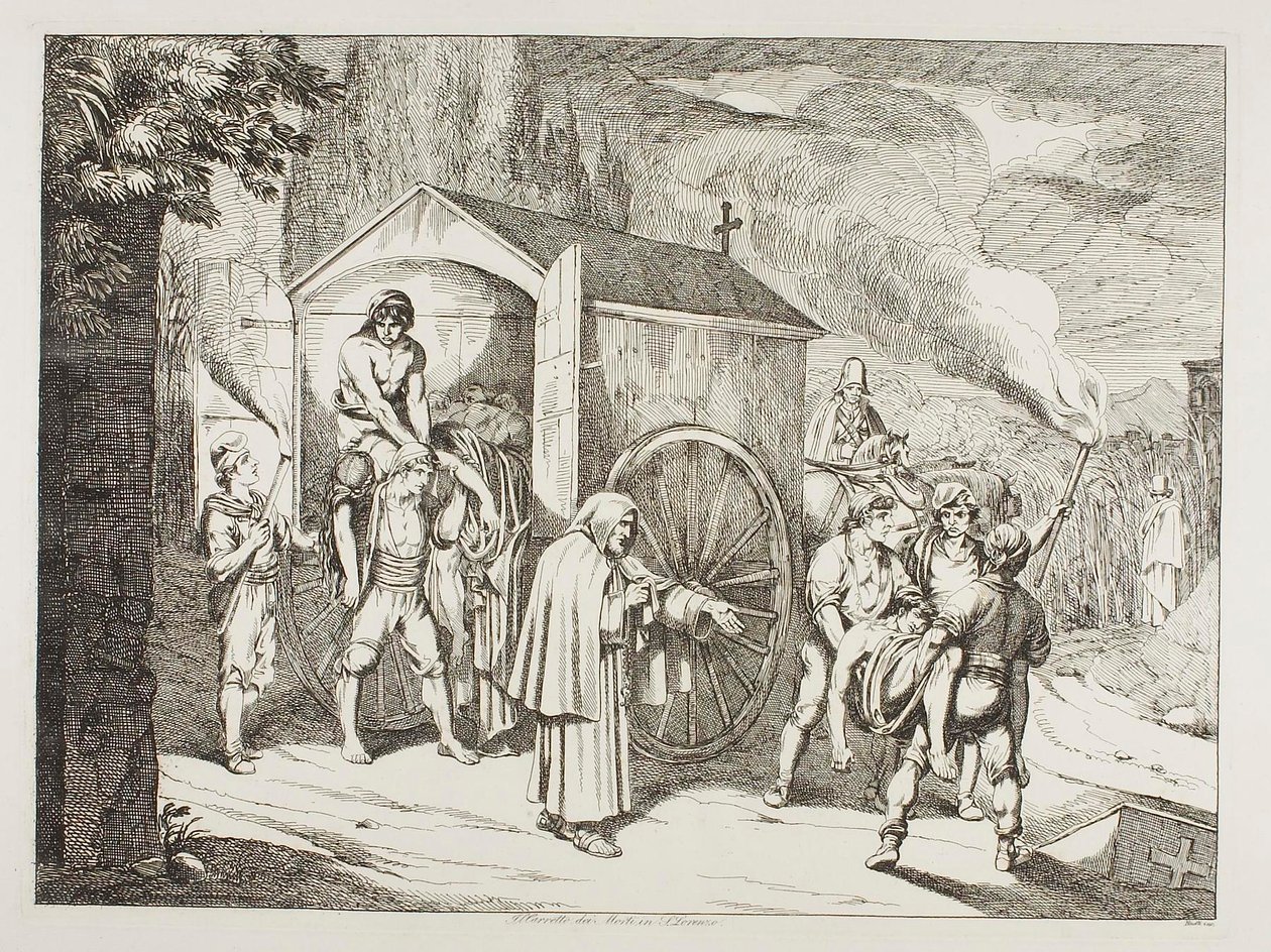 A halottat szállító kocsi San Lorenzóban alkotó: Bartolomeo Pinelli