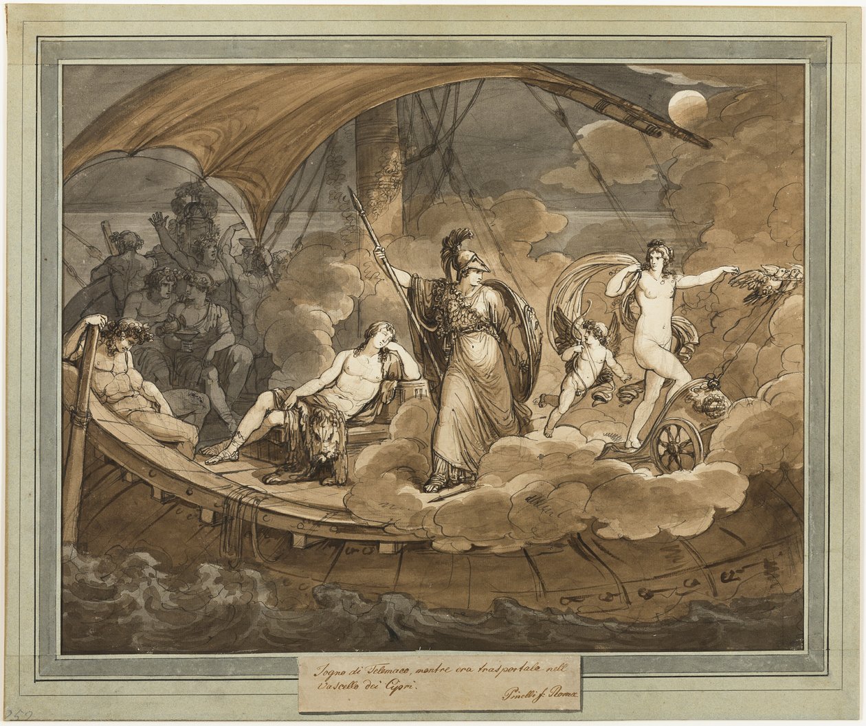 Telemachus álma, Telemachus kalandjai 4. könyvéből alkotó: Bartolomeo Pinelli