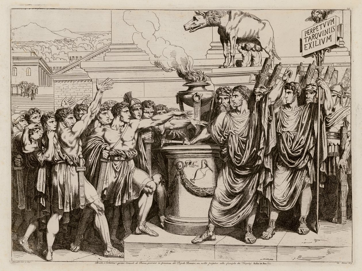 Brutus esküje (metszet) alkotó: Bartolomeo Pinelli