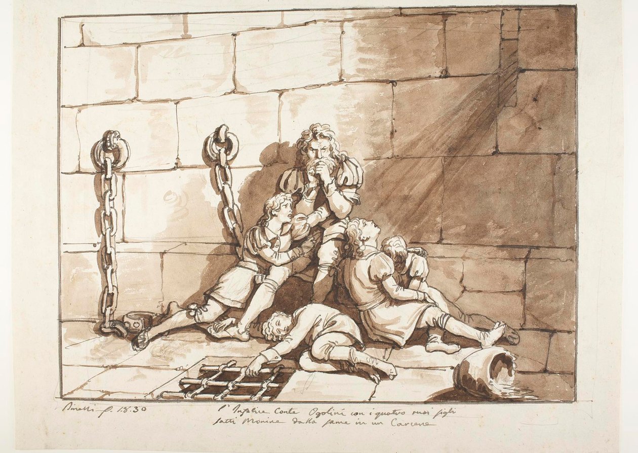 Ugolini della Gherardesca és fiai az éhezés tornyában alkotó: Bartolomeo Pinelli