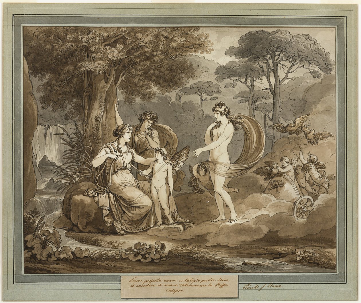 A Vénusz Ámort mutat be Calypsónak, Telemachus kalandjai 7. könyvéből alkotó: Bartolomeo Pinelli