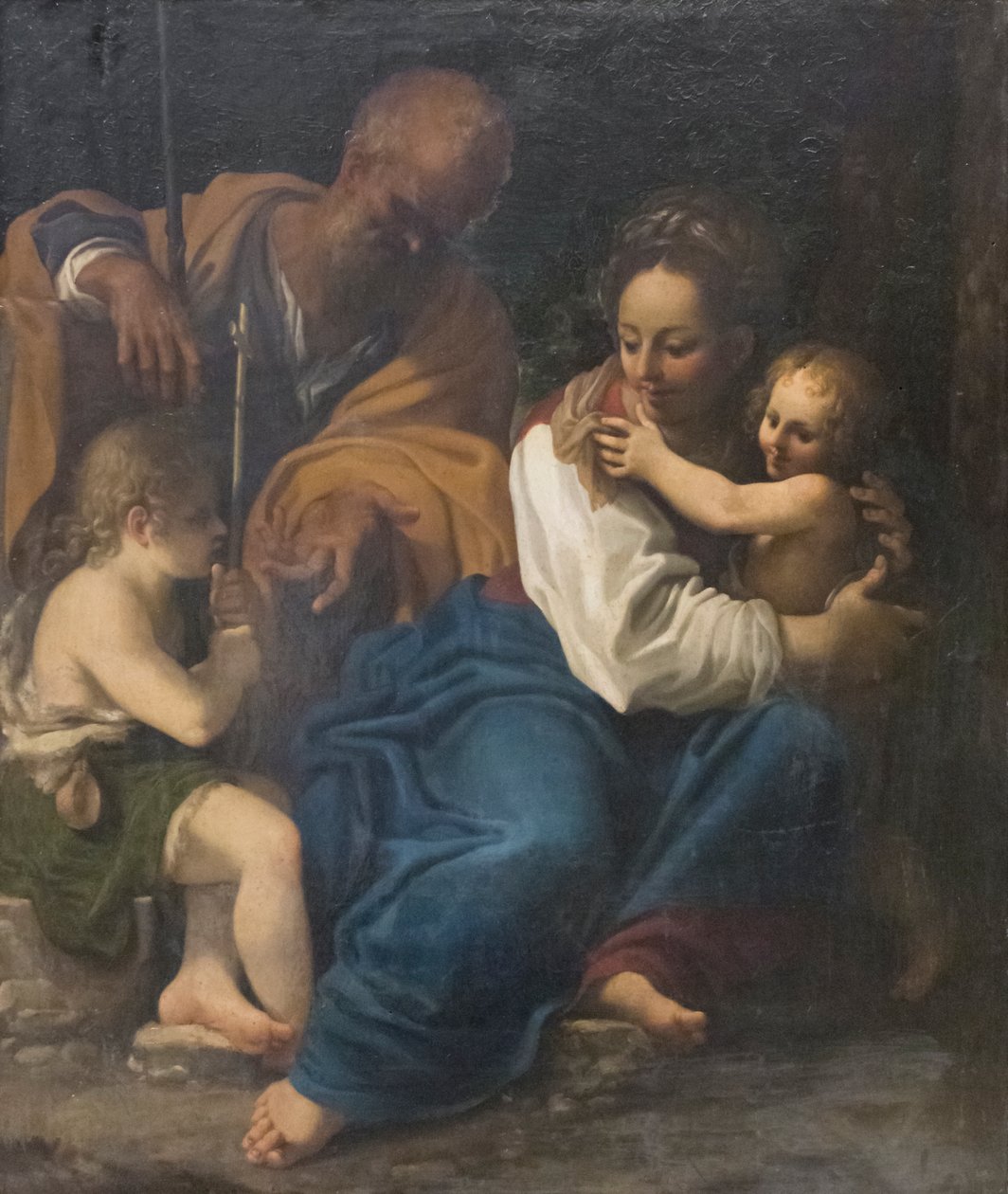 Szent család és Keresztelő Szent János alkotó: Bartolomeo Schedoni