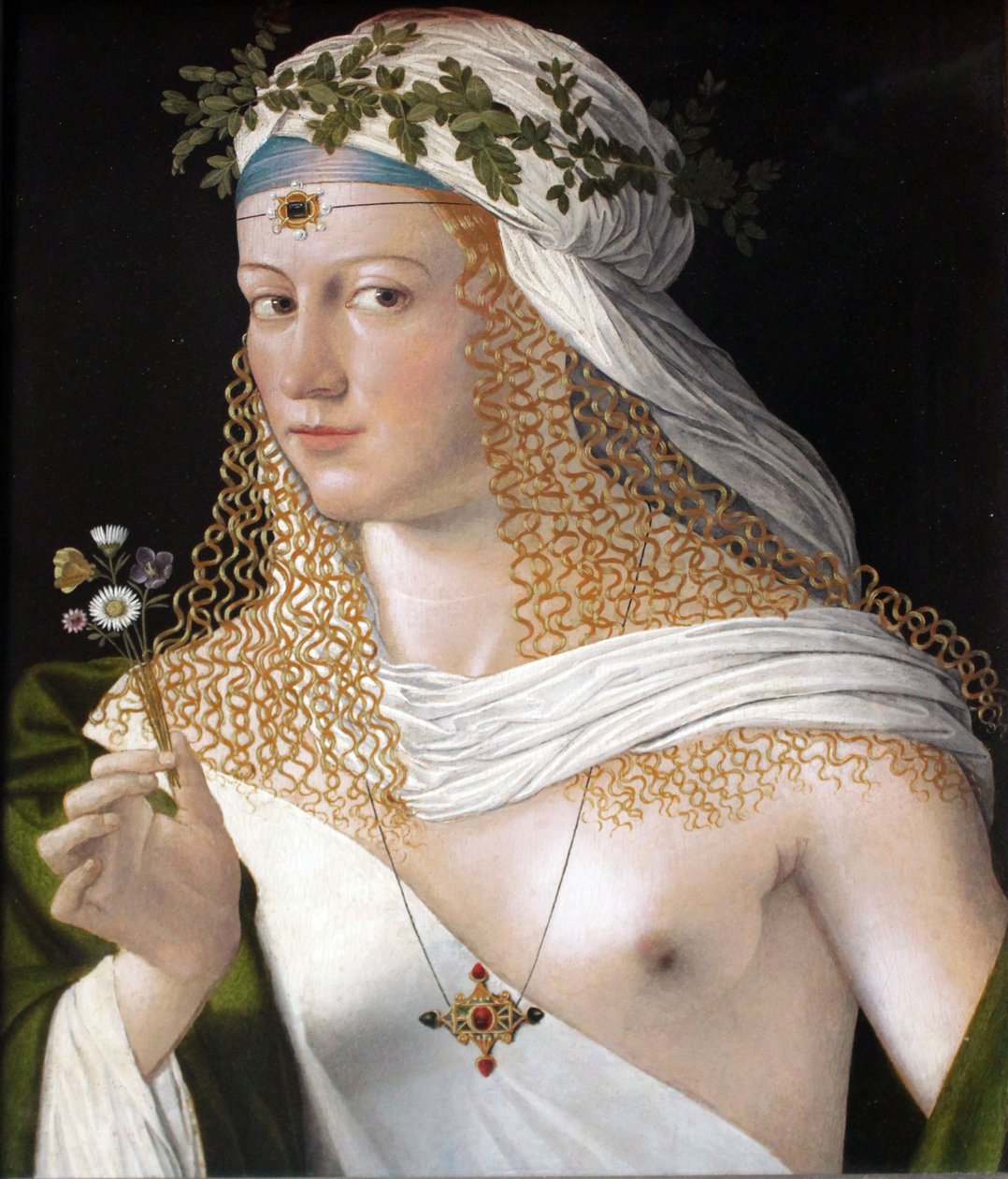 Egy kurtizán idealizált portréja, mint Flora alkotó: Bartolomeo Veneto