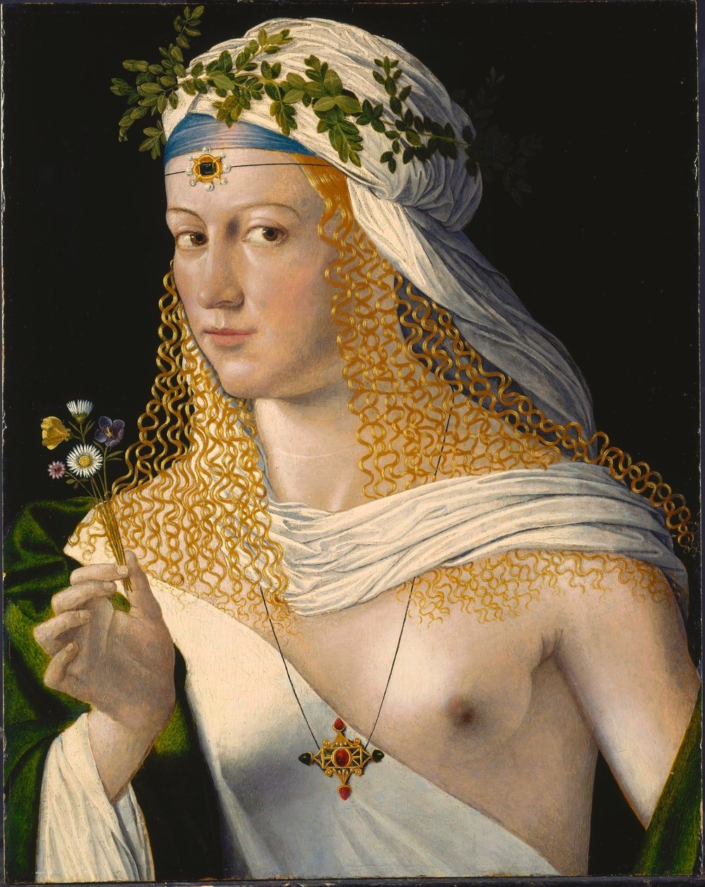 Egy kurtizán idealizált portréja, mint Flora alkotó: Bartolomeo Veneto