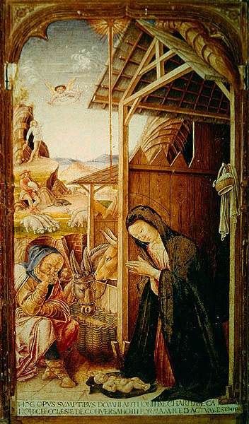 Betlehem, központi panel egy conversano poliptusból, 1475 (tempera a panelen) alkotó: Bartolomeo Vivarini