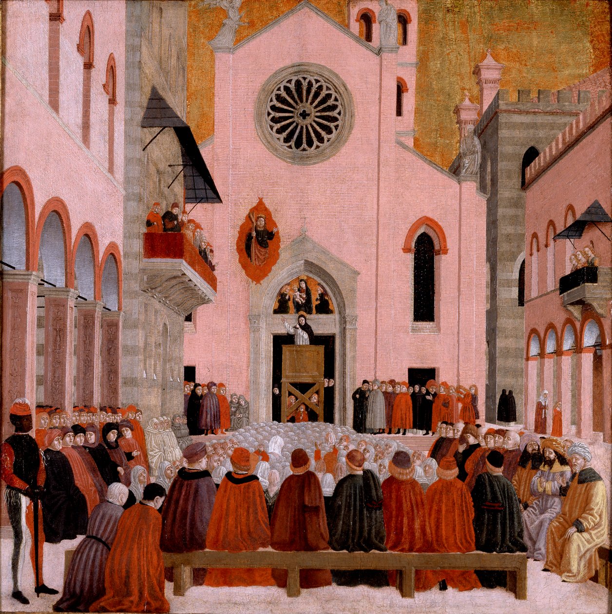 Szent Vince Ferrer prédikál a pápa előtt, 1460-1476 alkotó: Bartolomeo degli Erri