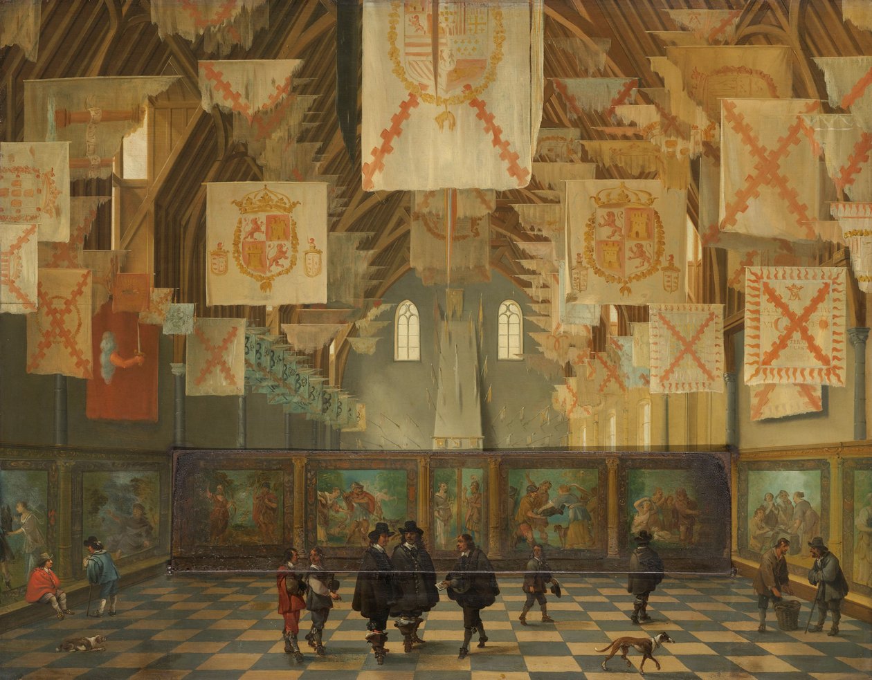 A binnenhofi Ridderzaal az 1651-es nagygyűlés idején, alkotó: Bartolomeus van Bassen