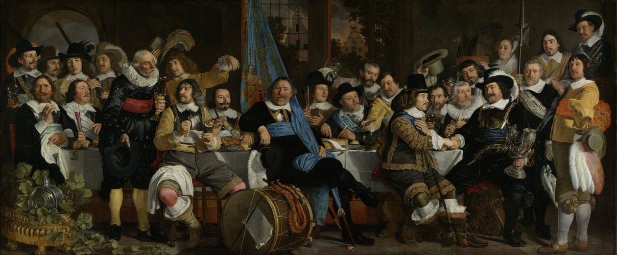 A nyilasok céhének bankettje a münsteri békeszerződés ünnepén, 1648 alkotó: Bartolomeus van der Helst