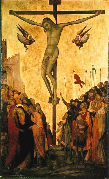 Kálvária (arany és tempera panelen) alkotó: Bartolommeo Bulgarini
