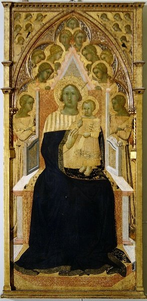 Madonna és gyermeke a trónon, angyalokkal körülvéve alkotó: Bartolommeo Bulgarini