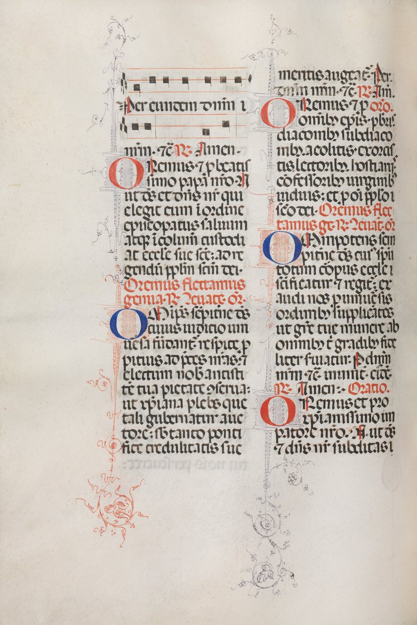 Missale: Fol. 146v: Zene különféle imákhoz..., 1469. alkotó: Bartolommeo Caporali