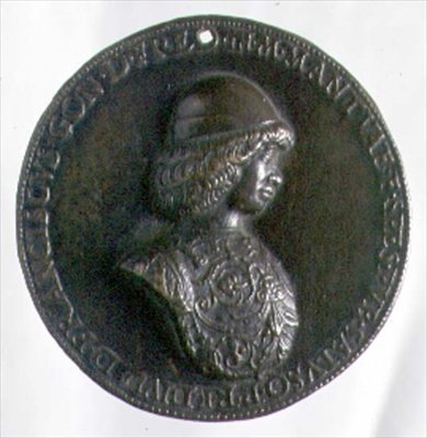 Francesco Gonzaga II-t (1466-1519) ábrázoló portréérem (bronz ) (a hátlapot lásd 96846) alkotó: Bartolommeo Melioli