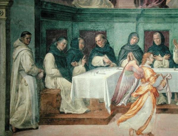 Az utolsó vacsora a San Marco Refectoryból (freskó) (43920 részlet) alkotó: Bartolommeo Sogliani