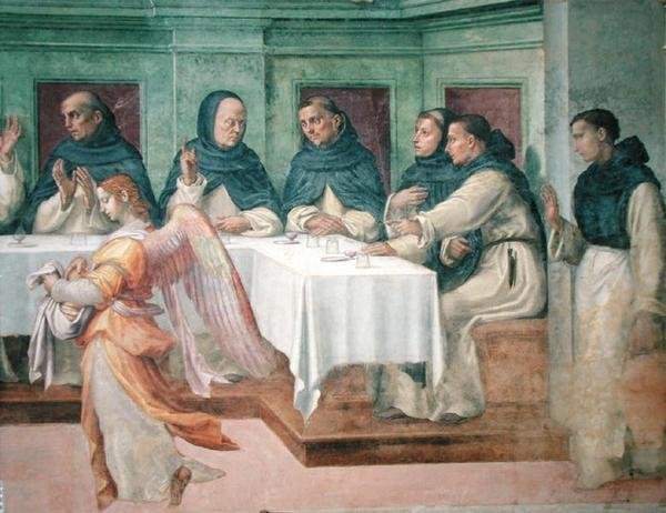 Az utolsó vacsora, a San Marco refektóriumból (freskó) (43920 részlet) alkotó: Bartolommeo Sogliani
