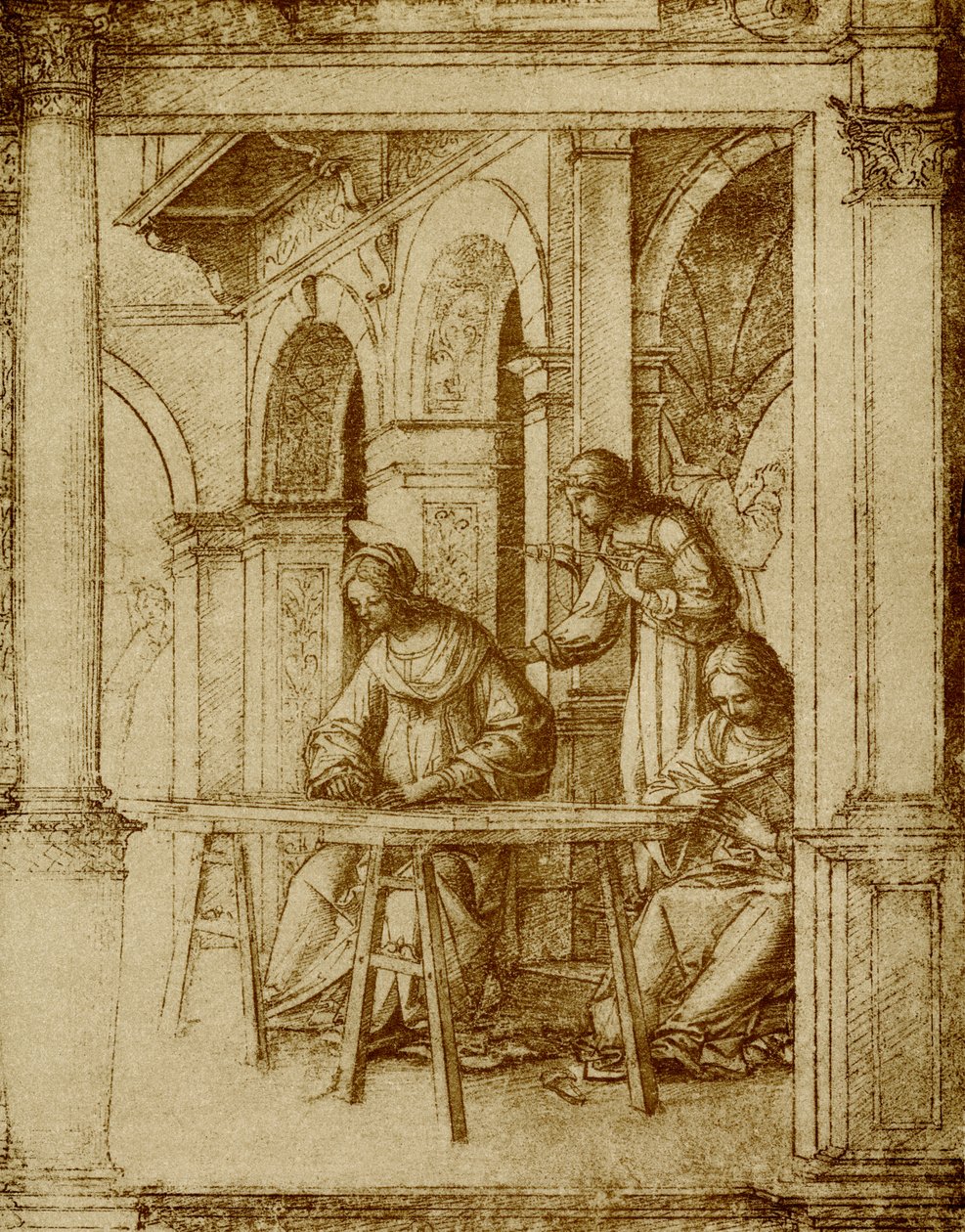 Szűz Mária dolgozik alkotó: Bartolommeo Suardi Bramantino