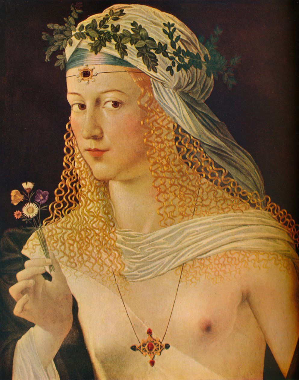„Idealized Portré of a Courtesan as Flora”, 1520 alkotó: Bartolommeo Veneto